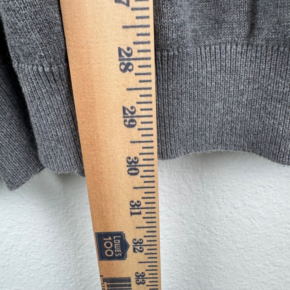 Lacoste Quarter Zip Sweater Mens 8 Gray Excellent Casual Classic 100% Cotton - Picture 7 of 8